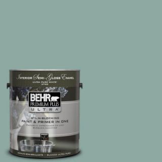 BEHR Premium Plus Ultra 1 gal. #S430 4 Green Meets Blue Semi Gloss Enamel Interior Paint 375401