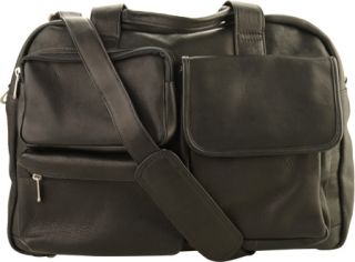Piel Leather Multi Pocket Carry On 3018   Black Leather