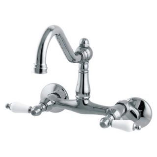 Elements of Design Double Handle Wall Mount Bridge Faucet with with