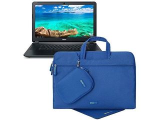 Evecase Acer Chromebook 15 C910 C37P / CB5 571 Series 15.6 inch Laptop/Notebook Sleeve Carrying Case with Handle + Acessories Bag + Mouse Pad   Black