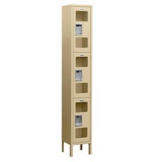 Salsbury Industries S 63000 Series 12 in. W x 78 in. H x 18 in. D 3 Tier See Through Metal Locker Assembled in Tan S 63168TN A