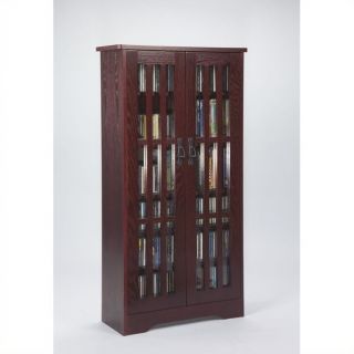 Leslie Dame 48" Tall Media Storage Cabinet with Doors in Dark Cherry   M 371DC