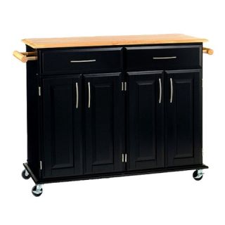 Home Styles Dolly Madison Kitchen Island Cart   Black/Natural