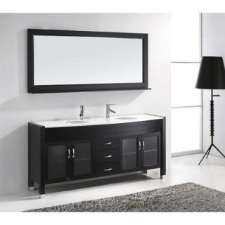 Virtu Ava 71 Double Bathroom Vanity Set with Mirror