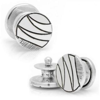 RR 454 WV Sterling Vintage Snap Wave Cufflinks