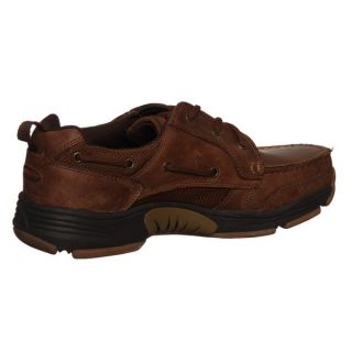 Rugged Shark Mens Axis Brown Leather Boat Shoes  