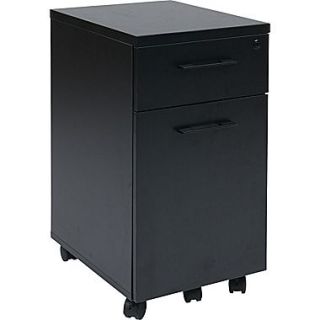 Office Star Pro Line II™ Prado Laminate/Metal Pulls Mobile File Cabinet, Black