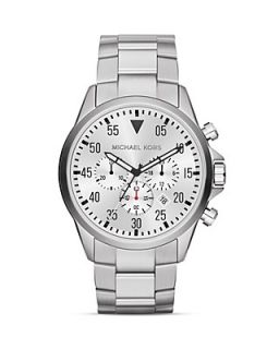 Michael Kors Men's Silver Tone Gage Chronograph Watch, 45mm