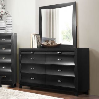 Akeela Contemporary Black or White 8 drawer Dresser with Mirror