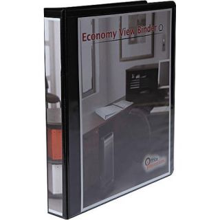 Office Impressions Economy Round Ring View Binder, 1" Capacity, Black