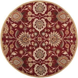 Artistic Weavers Cambrai Burgundy 8 ft. x 8 ft. Round Indoor Area Rug S00151006620