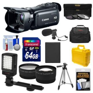 Canon Vixia HF G20 32GB Flash Memory 1080p HD Digital Video Camcorder with 64GB Card + Battery + 2 Cases + Microphone + LED Light + Tripod + Tele/Wide Lens Kit