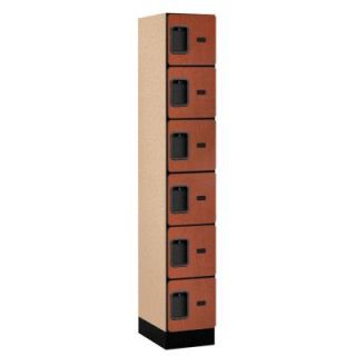 Salsbury Industries 36000 Series 12 in. W x 76 in. H x 18 in. D 6 Tier Box Style Designer Wood Locker in Cherry 36168CHE