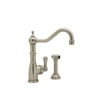 Rohl Perrin and Rowe Single Handle Standard Kitchen Faucet with Side Sprayer in Satin Nickel U.4746STN 2