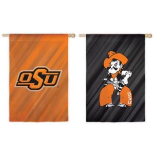 Fan Essentials NCAA 28 in. x 44 in. Oklahoma State University 2 Sided Suede House Flag ZHD13S975