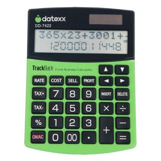 Datexx 2 Line 12 Digit Desktop Calculator with Alpha Numerical Display