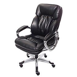 Realspace Big Tall Heavy Duty Series High Back Bonded Leather Chair Black