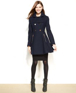 Laundry by Shelli Segal Double Breasted Flared Skirt Coat   Coats