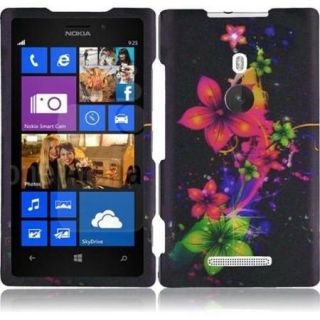 Insten For Nokia Lumia 925 Rubberized Hard Design Case Cosmic Flower
