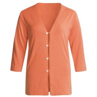 Joan Vass Tropical Jersey Cardigan Sweater (For Regular Plus Size Women) 2308U 79
