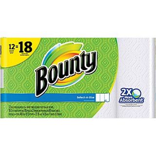 Bounty Select A Size™ Paper Towels, White, 12 Giant Rolls  18 Regular Rolls (88212/81440)