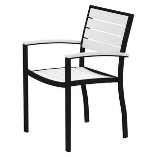 Polywood® Euro 2 Piece Patio Dining Arm Chair Set   Black Frame