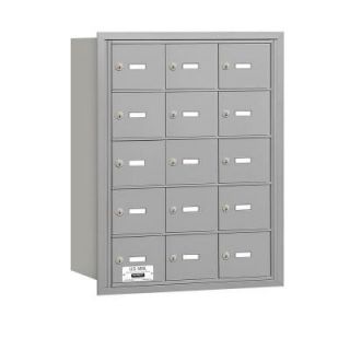 Salsbury Industries 3600 Series Aluminum Private Rear Loading 4B Plus Horizontal Mailbox with 15A Doors 3615ARP