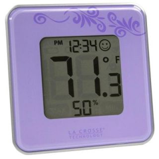 La Crosse Technology Digital Thermometer and Hygrometer Purple 302 604P
