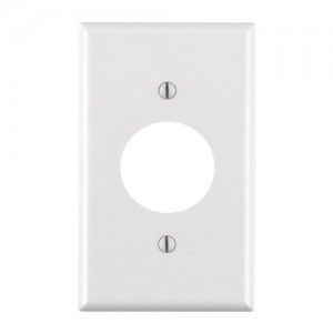 Leviton 88004 Electrical Wall Plate, 1.406 Inch Hole Receptacle, 1 Gang  White