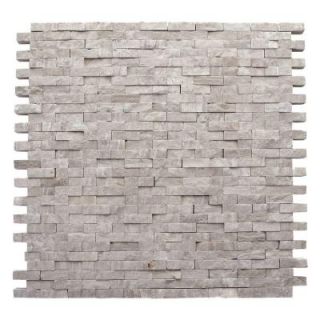 Solistone Haisa Marble Light Split Face 12 in. x 12 in. x 9.52 mm Marble Mesh Mounted Mosaic Wall Tile (10 sq. ft. / case) HGRY NS  01