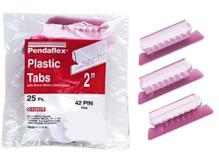 Pendaflex 42 PIN Hanging File Folder Tabs, 1/5 Tab, Two Inch, Pink Tab/White Insert, 25/Pack