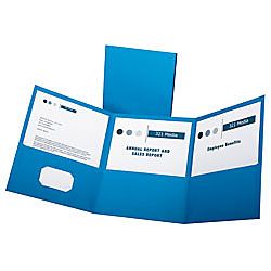 Oxford Tri Fold Executive Pocket Folders Letter Size Light Blue Pack Of 20
