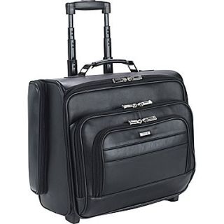 Solo Classic Leather Rolling Overnighter Laptop Case, Black (D964 4)