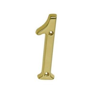 Schlage 4 in. Bright Brass Classic House Number 1 SC2 3016 605