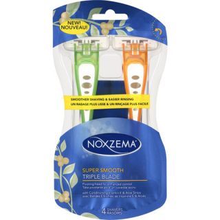 Noxzema Super Smooth Triple Blade Disposable Shavers, 4 count