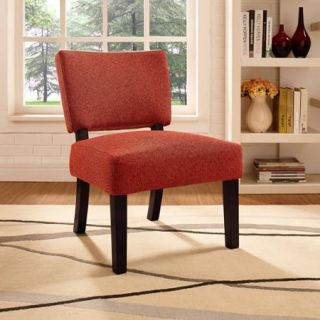 Grayer Linen Open Back Accent Chair, Rust Red