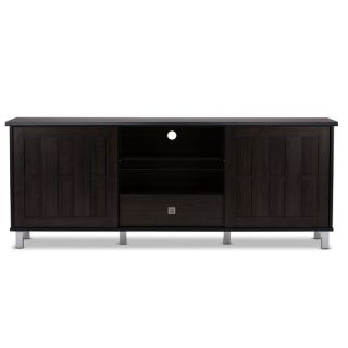 Baxton Studio Tapp Contemporary 70 Inch Dark Brown Wood TV Cabinet