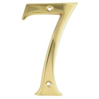 Copper Mountain Hardware 4 in. Polished Brass House Number 7 HWM0499US3