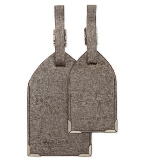 ASPINAL OF LONDON   Set of two saffiano leather luggage tags