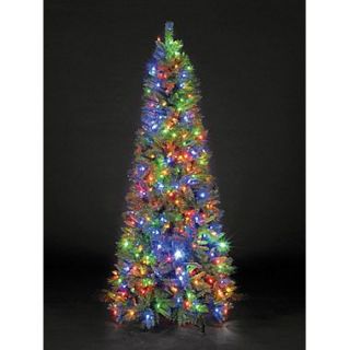 Hometime Snowtime 6.6 Green Pre Lit New England Pine Artificial Christmas Tree w/350 Color Lights