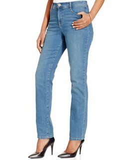 Style & Co. Tummy Control Straight Leg Jeans, Faith Wash, Only at 