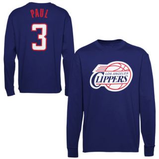 Majestic Chris Paul Los Angeles Clippers Name and Number Long Sleeve T Shirt   Royal Blue