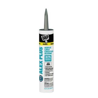 DAP Alex Plus 10.1 oz. Gray Slate Acrylic Latex Caulk Plus Silicone (12 Pack) 7079818118