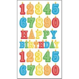 Sticko Classic Stickers Birthday Number Candles Glitter