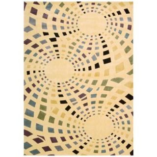 Nourison  Parallels Ivory 3 ft. 6 in. x 5 ft. 6 in. Area Rug 005939