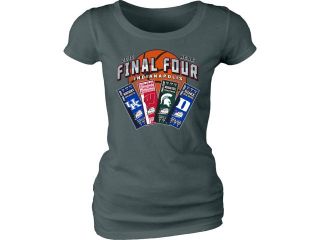 2015 NCAA Final Four Ticket Team Logos Indianapolis Basketball Women Shirt (L)