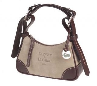Dooney & Bourke Nubuck Leather Mini Hobo Bag w/Leather Trim —