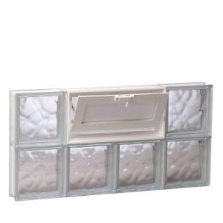 Clearly Secure 31 in. x 15.5 in. x 3.125 in. Vented Wave Pattern Glass Block Window V3216DC