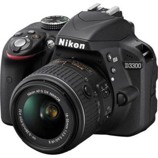 Nikon D3300 Digital SLR Camera & 18 55mm VR DX II AF S Lens (Black)   Factory Refurbished includes Full 1 Year Warranty