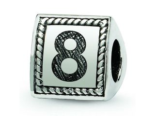 Sterling Silver Reflections Number 8 Triangle Block Bead
